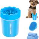 Comotech Dog Paw Cleaner, Portable Dog Paw Washer with 3 Absorbent Towels, Pet Cleaning Silicone Brush for Small Breed Dogs(Blue)