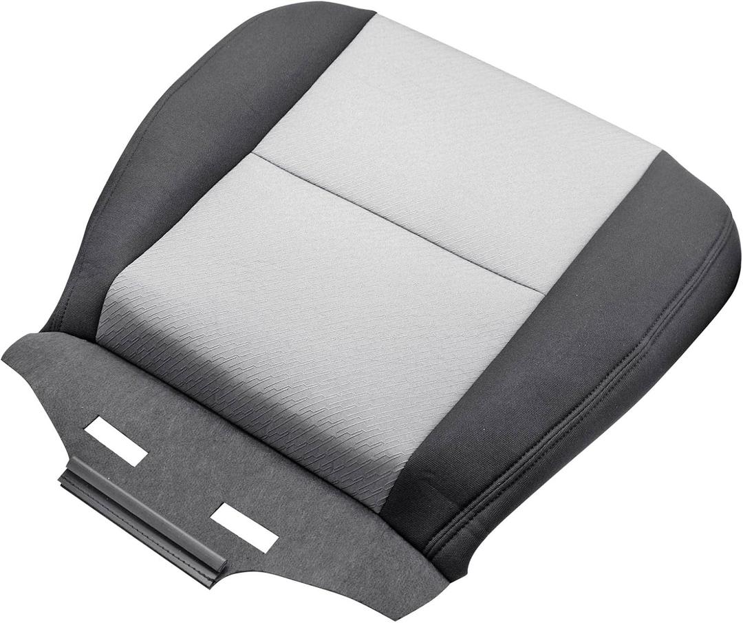 SecosAutoparts Driver Side Bottom Cloth Seat Cover Ebony & Titanium (Black & Gray) fit for Chevrolet Silverado 1500 2500 3500 fit for GMC Sierra Tahoe Suburban Avalanche Yukon 2007-2014