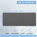Hargiis Non-Slip Bathtub Mat, Anti Slip Shower Mat, Fast Drying Bathtub Mats, Foot Scrubber Mat, Anti Slip Mat for Tub, Floor, Bathroom, Kitchen, Home, Hotel (Grey 71"24")