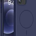 Miracase Magnetic for iPhone 12 Case/iPhone 12 Pro Case, [Soft Anti-Scratch Microfiber Lining], Compatible with MagSafe, Liquid Silicone Shockproof Drop Protection Phone Case for 12/12 Pro,Dark Blue
