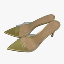 Clear Pointed Open Toe Heels for Women Summer Slip on Mules Sexy Stiletto Heeled Sandals Party Wedding Prom Dress Casual Shoes, Size 38
