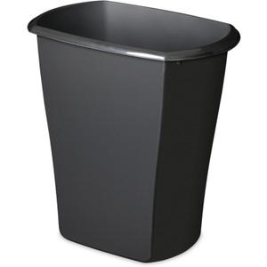 Sterilite 3 Gallon Rectangular Wastebasket, Small Plastic Trash Can for The Bathroom, Bedroom, Dorm Room or Home Office, Black, 6-Pack
