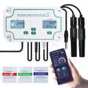 Smart 3-in-1 pH, EC & Temperature Water Quality Monitor with App Control  Continuous Online Tester for Hydroponics, Aquariums, Pools, Labs & Aquaculture