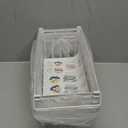iSPECLE Freezer Organizer Bins - 4 Pack Small Stackable Deep Freezer Organizer Bins for 7 Cu.Ft Freezers Easy Get Bottom Foods without Digging, Chest Freezer Organizer Prevent Frozen Food Waste, White