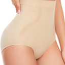 Tummy Control Underwear - High Waisted Body Shaper Panties Seamless Shapewear Compression Briefs for Women (Large, Nude)