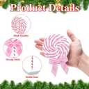 Amyhill 6 Pcs Christmas Candyland Table Decorations Wooden Colorful Candy Bow Block Tabletop Centerpieces Sign Xmas Tiered Tray Decor for Home Xmas Holiday Kitchen Party Decor