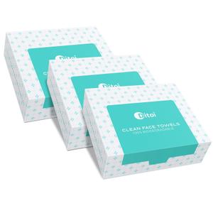 Face Towels, 10"12" Disposable Face Towel, Face Towelettes XL, Ultra Soft Makeup Remover Dry Wipes, Thick Face Towel for Travel, 45 Count (3 Pack)