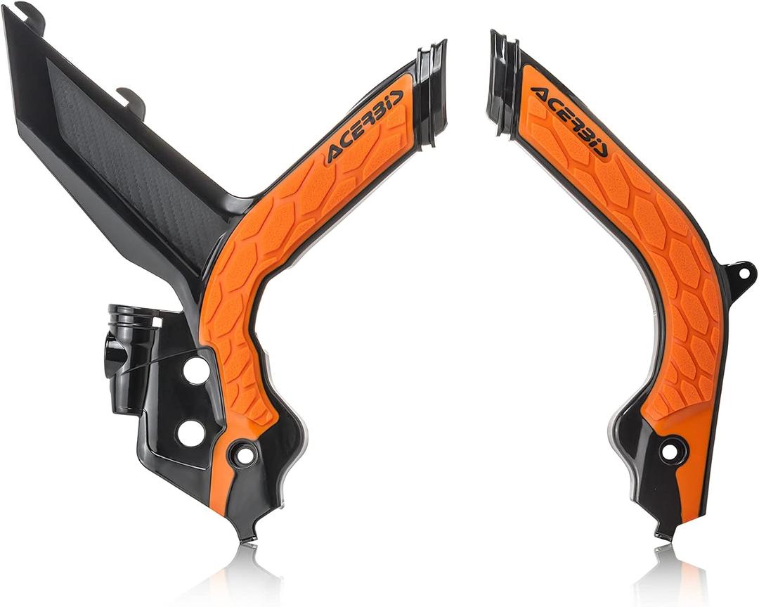 Acerbis X-Grip Frame Guards Black/16 KTM Orange Compatible with KTM 125SX/150SX/250SX/250SX-F/250XC/250XC-F/350SX-F/350XC-F/450SX-F/450XC-F 2019-2022/450SX-F Factory Edition 2021-2733445229