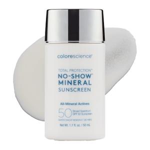 Colorescience Total Protection No-Show Mineral Sunscreen SPF 50, 100% Invisible all-mineral sunscreen for all skin tones & types
