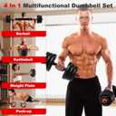 Adjustable Dumbbell Set, 30lbs Free Weight Set with Connector, 5 in1 Dumbbells Set Used as Barbell, Kettlebells, Push up Stand,Weight Plate, Fitness Exercises for Home Gym Suitable Men/Women