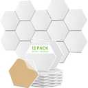HyAdierTech 10 Pack Acoustic Panels, Black Hexagon Panels, Self-Adhesive Acoustic Foam Tiles, Sound Proof Panels for Recording Studio Gaming Room Home Office, Absorb Noise and Eliminate Echoes (Beige)