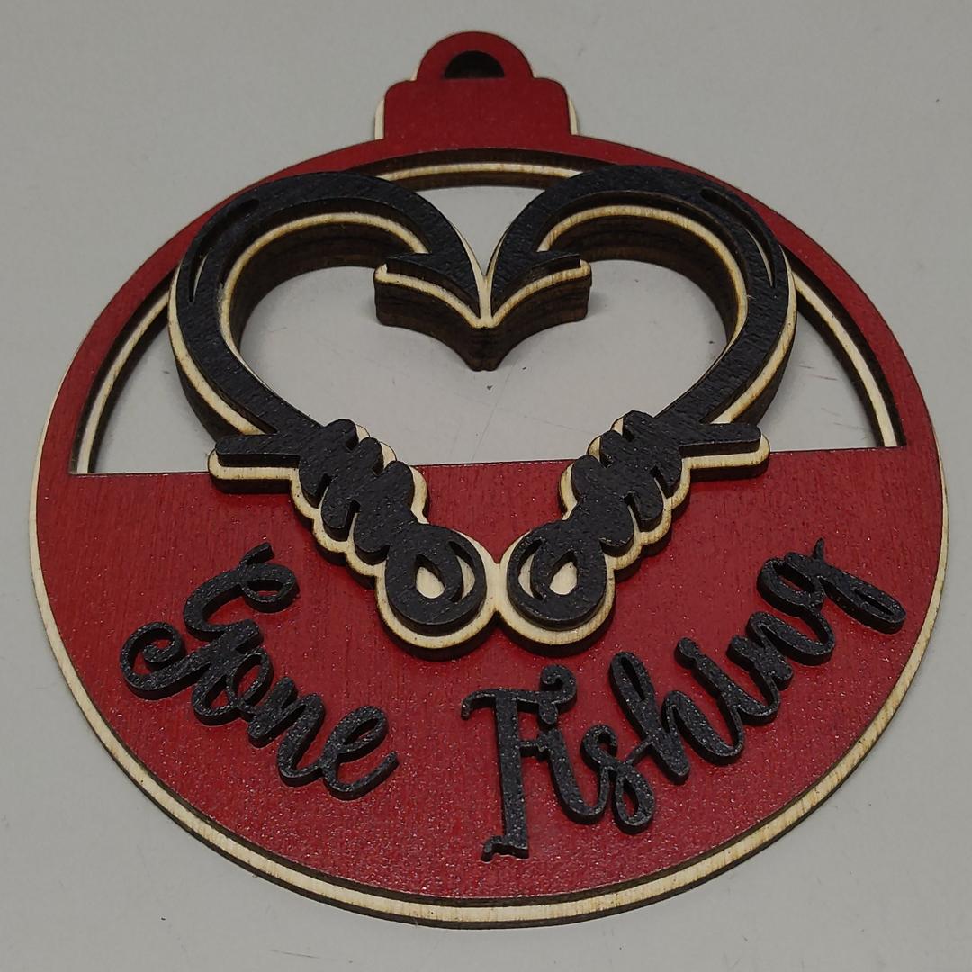 Gone Fishing Wooden Christmas Ornament – Rustic Holiday Tree Decoration for Fishermen, Fishing Lovers & Outdoorsmen, Unique or Stocking Stuffer for Dad, Grandpa, or Angler