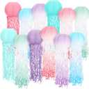 12 Pcs Hanging Jellyfish Paper Lanterns, Gradient Color