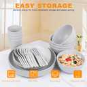 EI 42pcs Wheat Straw Dinnerware Set,Unbreakable Reuasble Plate,Plastic Plates and Bowls Sets,Lightweight Dinnerware for Camping,Picninc,Party-Black Bowls,Plates,Cups,Cutlery