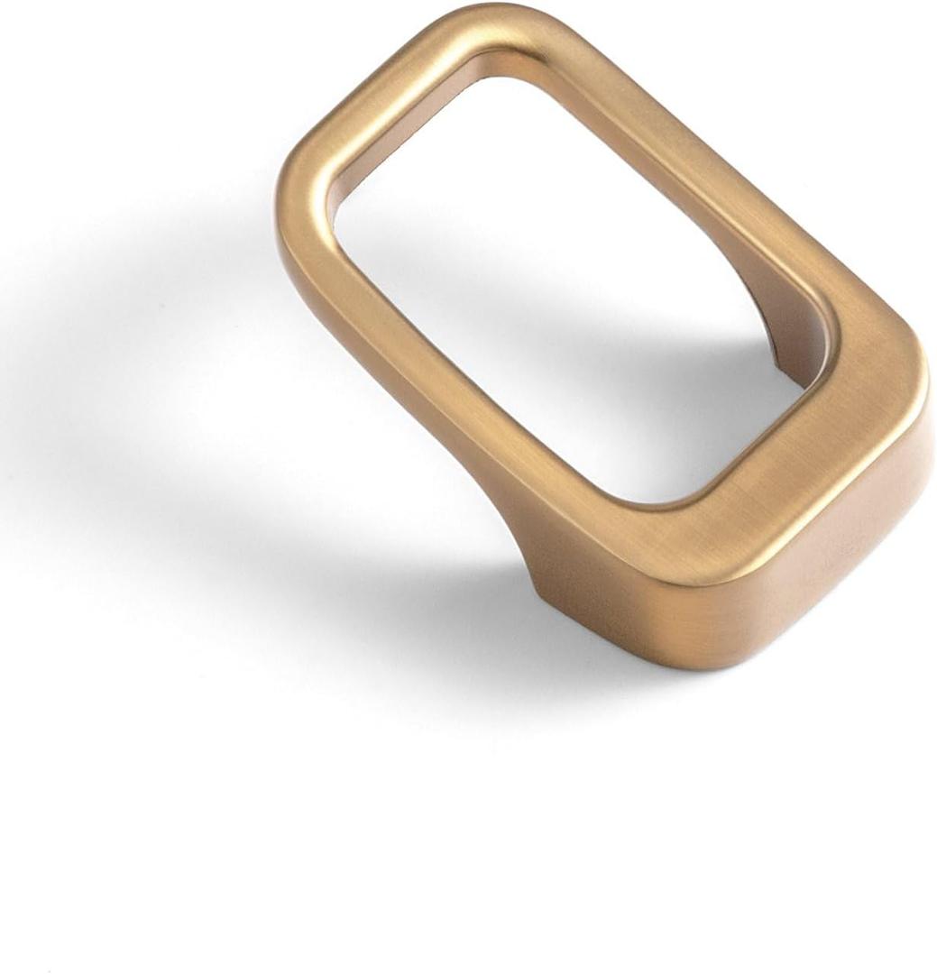 Goo-Ki Champagne Bronze Cabinet pulls with 0.6''(16mm) Hole Center,Modern Zinc Alloy Finger Pulls for Drawer,Wardrobe,Cupboard,6 Pack (0.6'' HOLE CENTERS)