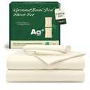 GroundBam Silver Infused Bed Sheets Set, (White, CA King)
