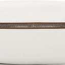 FOXLOVER Small Leather Fanny Packs for Women Waterproof Belt Bag Crossbody Sling Chest Bag Designer Mini Travel Purse (White)