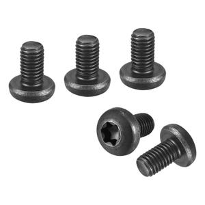 2 x DTGN M10x16mm Pan Head Torx Security Screw - 12Pack - Good for Machinery - Carbon Steel Button Head Torx Bolt Star Drive Security Fasteners - Black