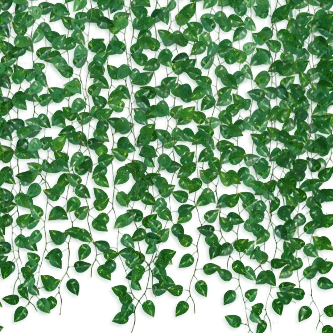 12 Pack 86Ft Fake Plants Artificial Vines for Room Decor, Faux ivy Greenery Garland for Home teen girls bedroom living Aesthetic Farmhouse Dorm Wall Decoration, Wedding Easter Christmas Party Gift
