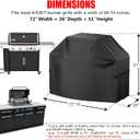 Grill Cover, 72 inch Heavy Duty BBQ Gas Grill Cover for Outdoor Grill, Waterproof, Weather Resistant, Anti-UV, Rip-Proof, Fade Resistant Barbecue Cover with Hook-and-Loop Straps for Most Grills