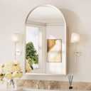 Keonjinn Arched Medicine Cabinet with Mirror 20" x 32", Brushed Nickel