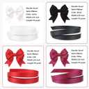 SoriDR 4 Rolls White&Black&Red&Wine Solid Satin Ribbon for Gift Wrapping Christmas Crafts,3/8" X 10 Yard Each Total 40 Yds Per Package