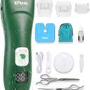 Baby Hair Clippers, Cordless Hair Clipper for Kids with LED Display, Baby Hair Cutting Kit with Skin-Safe Blade, Waterproof Hair Trimmer for Children/Toddler, Rechargeable& an Hour Quick Charger (Deep Green)