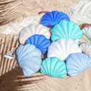 YRXRUS Outdoor Seashell Pillow, Light Blue Shell Pillows, Small 13x10 Inch Waterproof Throw Pillows for Beach Patio Furniture Garden Balcony Couch Home Decorative, Spring Summer Outdoor Gift