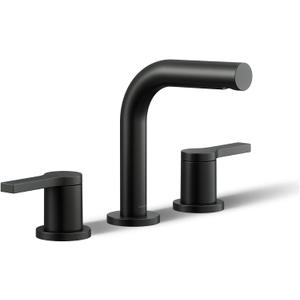 KOHLER K-33592-4-BL Elate® Widespread Bathroom Sink Faucet, Enhanced Flow, Durable Construction, Easy Installation, Bathroom Faucets, 1.2 GPM, Matte Black