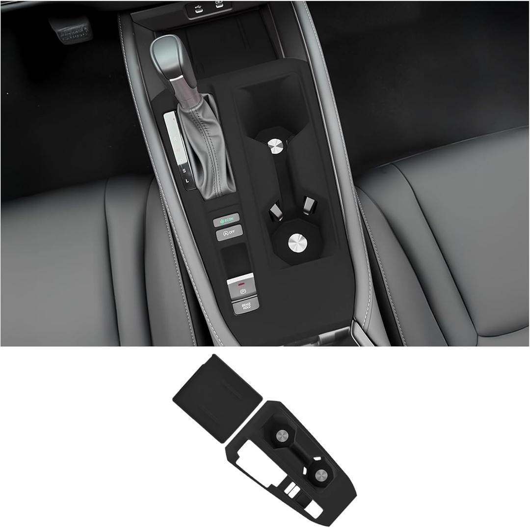 Center Console Silicone Storage Pad with Wireless Charging Pad for Honda Accord 11th Gen 2023 24 2025, Central Protective Cover & Water Cup Holder, Silicone Mat Accessories, 1 PC (Black)