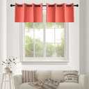 YGO Coral Blackout Valance for Small Window - Grommet Top Window Treatment Blackout Panels Drapes for Bedroom (2 Pcs W 52 x L 18)
