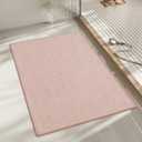 chakme Bathroom Rugs Mat 24x17, Ultra Thin Non Slip Bath Mat Small Quick Dry Absorbent Bath Mat for Bathroom Floor, (Pink, 24"x17")