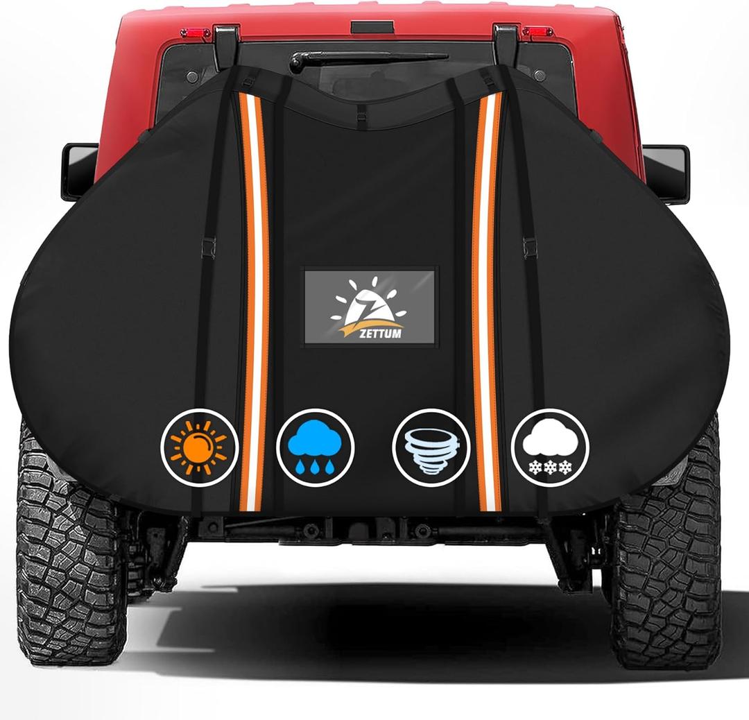 Zettum Bike Cover for Transport 3 Bike - 600D Travel Bike Covers for Bikes on Rear Bike Rack Heavy Duty & Waterproof, Outdoor Full Bicycle Rack Cover for 3 Bikes on Car Hitch Storage