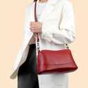 Genuine Leather Purses for Women Crossbody Bags Small Shoulder Clutch Phone Cross Body Phone Purses Handbags Trendy, Red