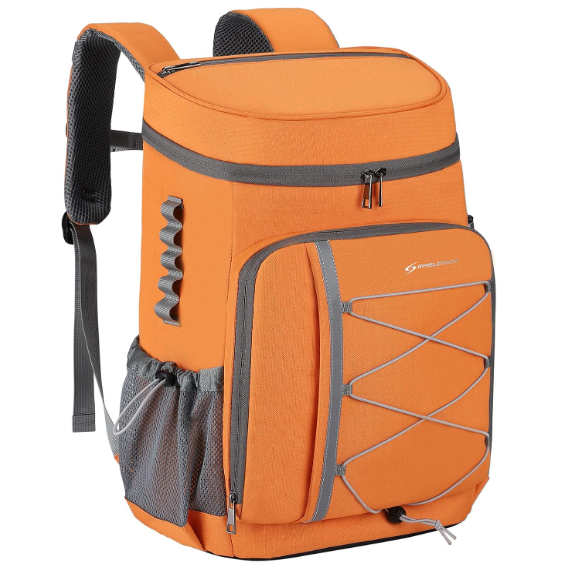 Maelstrom Cooler Backpack - 35/50 Can Insulated Soft Cooler Lunch Bag for Camping, Beach, Hiking & Shopping (Orange)