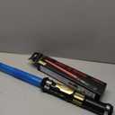 MewduMewdu Light up Saber Toy (Fully Retracted) With Electronic Lights & FX Sound Effect for Kids and Adults, LED Expandable Sword Toy for Party, Halloween, Holiday, Birthday Gift (Blue)