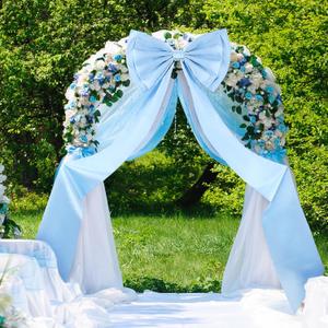 Wavwavw Wedding Giant Bow Decor Oversized Big Bows Decoration for Room Wall Backdrop 75x18 Inch Ribbon Tie for Wedding Birthday Party Baby Shower Supplies (Blue, Satin)