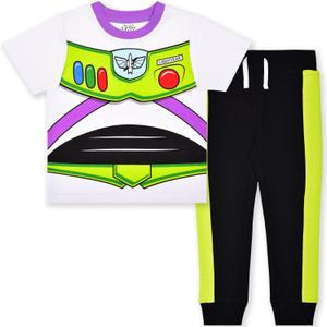 Disney Toy Story Woody and Buzz Lightyear Boys Short Sleeve T-Shirt and Pants Set for Toddler and Little Kids (5)