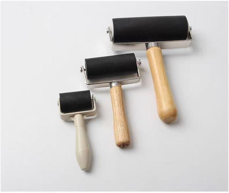 Rubber Brayer Roller for Crafting, Wood Glue Application, Gel Printing, Wallpaper, Border Sealing, and Flashing Tape Multipurpose and DIY Implement