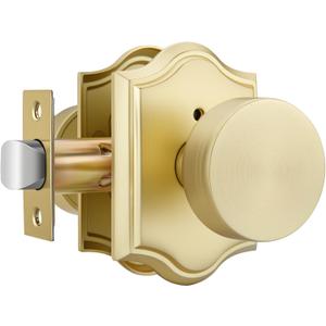Haidms 1 Pack Brushed Gold Door Knobs Interior, Zinc Alloy Privacy Door Knob Heavy Duty, Gold Interior Door Knobs Bedroom