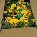 Lodou Artificial Cemetery Flowers for Grave,Headstone Flower Saddle Silk Sunflowers Grave Flowers for Cemetery Memorial for Outdoor Gravesite Decoration (Yellow)
