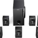 Bobtot Home Theater Systems with 5.25 inch Subwoofer, 5.1 Wired Satellite Surround Sound Speakers, 600 Watts Peak Power Deep Bass Audio Stereo System with FM Radio Bluetooth AUX DVD USB SD Input