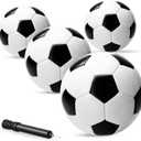 PlayBolt Black & White Soccer Balls - Sizes 4, Pack of 4