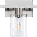 3-Light Vanity Lights,Brushed Nickel Vanity Light,with Clear Glass Shade for Bathroom Light Fixtures, Bathroom Light Fixtures Over Mirror