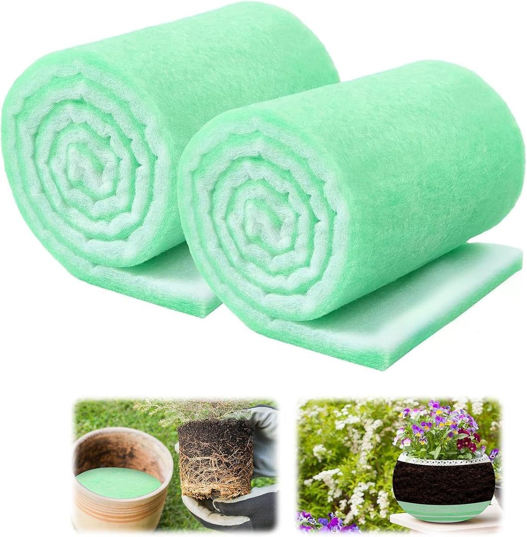 Flower Pot Filler Insert Adjustable Planter Inserts for Large Pots 2 Pcs 47.2" x11.8" Planter Fillers Drainage Material for Indoor Outdoor Gardening Ups a Daisy Pot Fillers for Planters