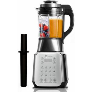 Glass Blenders for Kitchen Stainless Steel Professional Blender for Smoothies 1500W Motor, Nut Milk Maker Machine 9 Adjustable Speeds, 14 Preset Programs, BPA-Free Glass Jar blender, Soy Milk, Soups