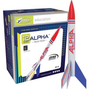 Estes 1756 Bulk Pack of 12 Alpha Rocket-Building Kits, Intermediate Flying-Rocket Model Kits for Ages 10+