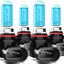 Upgraded 100W Halogen Headlight Bulbs Fit for Kia Niro 2017-2021,Toyota RAV4 2013-2015 Lights bulb,9005 High Low Beams Lights,6000K White Bright,300% Brightness,Plug N Play,Packof 4