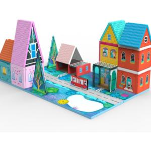 Magnetic Tiles Toy Set for Kids with 6 Large Square , Magnetic Blcok Fairytale Town Set, Magnetic Building Blocks with Road, Large Expansion STEM Building Magnet Toys for Ages 3-5 4-8 5-7 Boys Girls