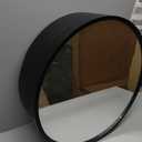 GRAINLLE 20'' Round Medicine Cabinet with Mirror, Bathroom Medicine Cabinet with Mirror with Storage Shelf, Circular Wall Mount Mirrored Cabinet (Black)